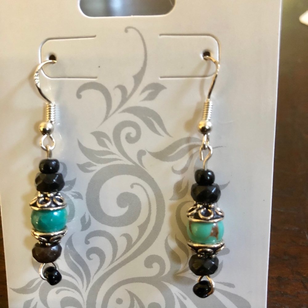 Genuine turquoise water/sterling silver